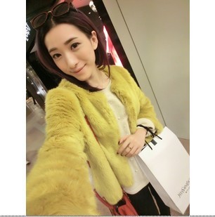 Small fashion fur thick short jacket Women slim top free shipping