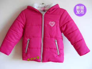 Small female child brief solid color thickening cotton-padded jacket wadded jacket outerwear,FREE SHIPPING
