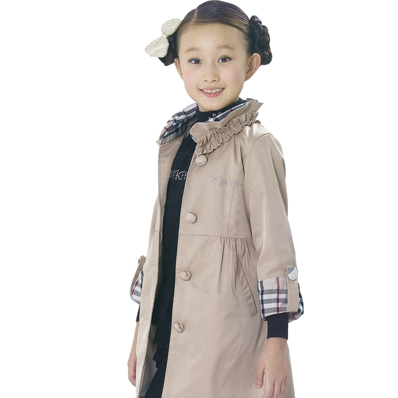 Small female child children's clothing outerwear 2013 spring and autumn spring child trench