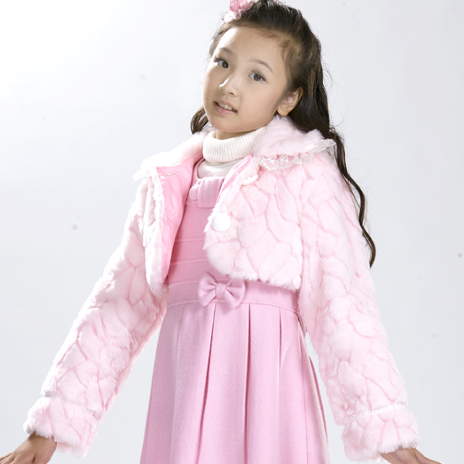 Small female child children's clothing winter fashion plush cloak outerwear g706 one-piece dress