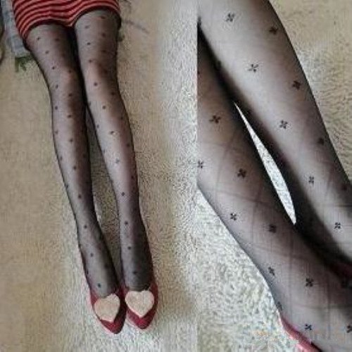 Small four-leaf  jacquard ultra-thin stockings Pantyhose Tights Free Shipping 1653