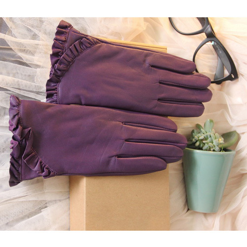 Small laciness 2012 super thermal thickening Women genuine leather sheepskin gloves