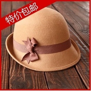 Small limited 2012 spring and summer women's fedoras short brim dome bow women's hat