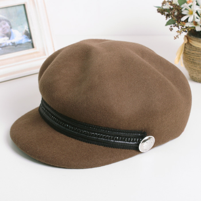 Small pumpkin wool hat vintage benn student hat newsboy cap helmet-hat navy cap