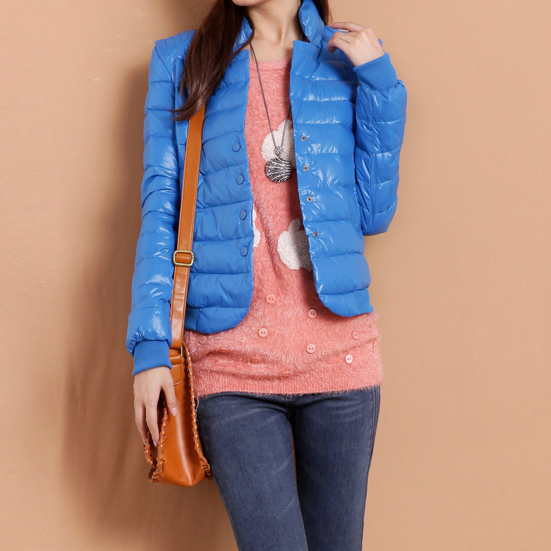 Small ! stand collar knitted bear patchwork cotton clothes outerwear autumn and winter women 3