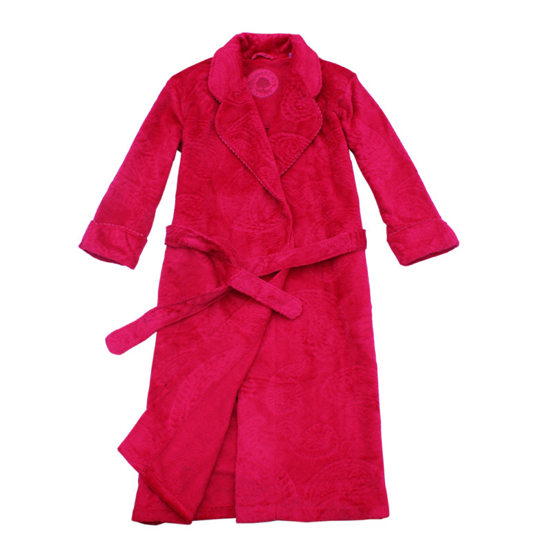 Small women's plus size coral fleece robe bathrobes 397