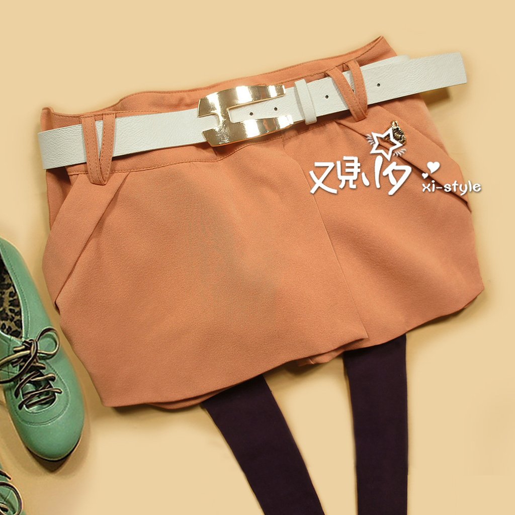 Small ! xiecha pocket belt metal decoration culottes shorts strap