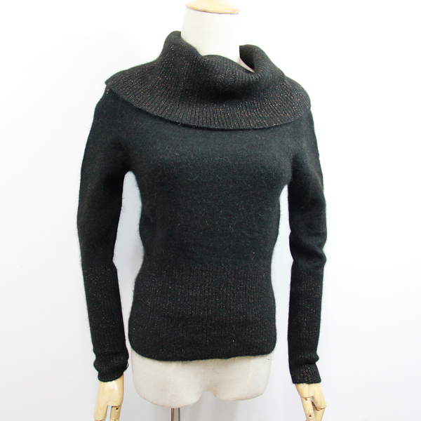 Small yards 2013 winter large lapel long-sleeve pullover sweater rabbit fur turtleneck sweater basic