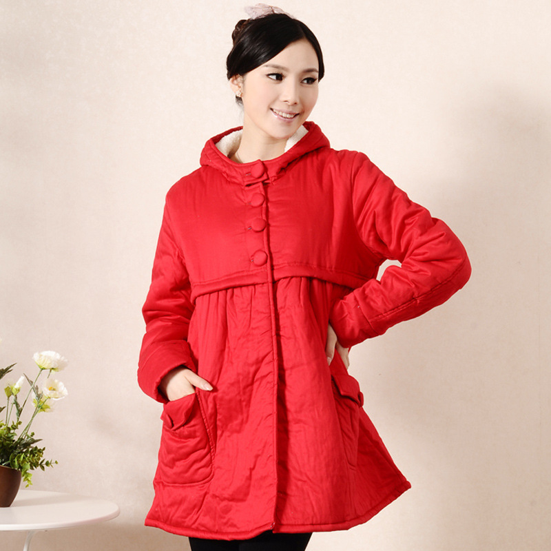 Smarten mommas maternity clothing winter outerwear hooded maternity wadded jacket overcoat cotton-padded jacket
