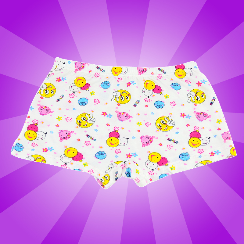 Smiley soft and comfortable female child panties child panties girl four angle panties children's pants 110