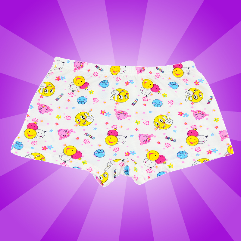 Smiley soft and comfortable female child panties child panties girls four angle panties children's pants 110