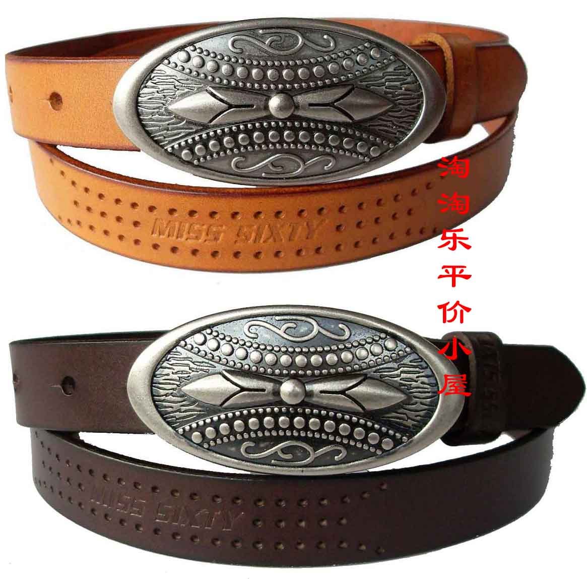 Smooth buckle strap fashion first layer of cowhide female belt genuine leather strap cutout genuine leather women's strap