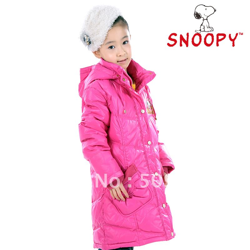 SNOOPY down coat girls clothing down coat cartoon cap medium-long 9st92