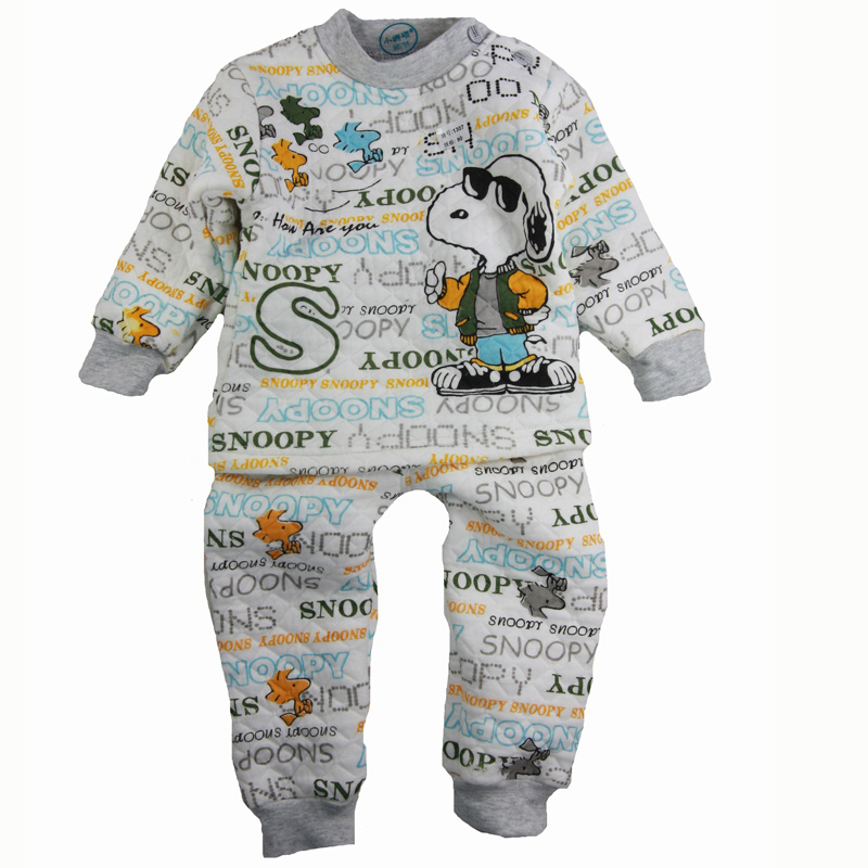 SNOOPY pattern plus cotton child thermal underwear child underwear set baby underwear spring and autumn 1 - 5