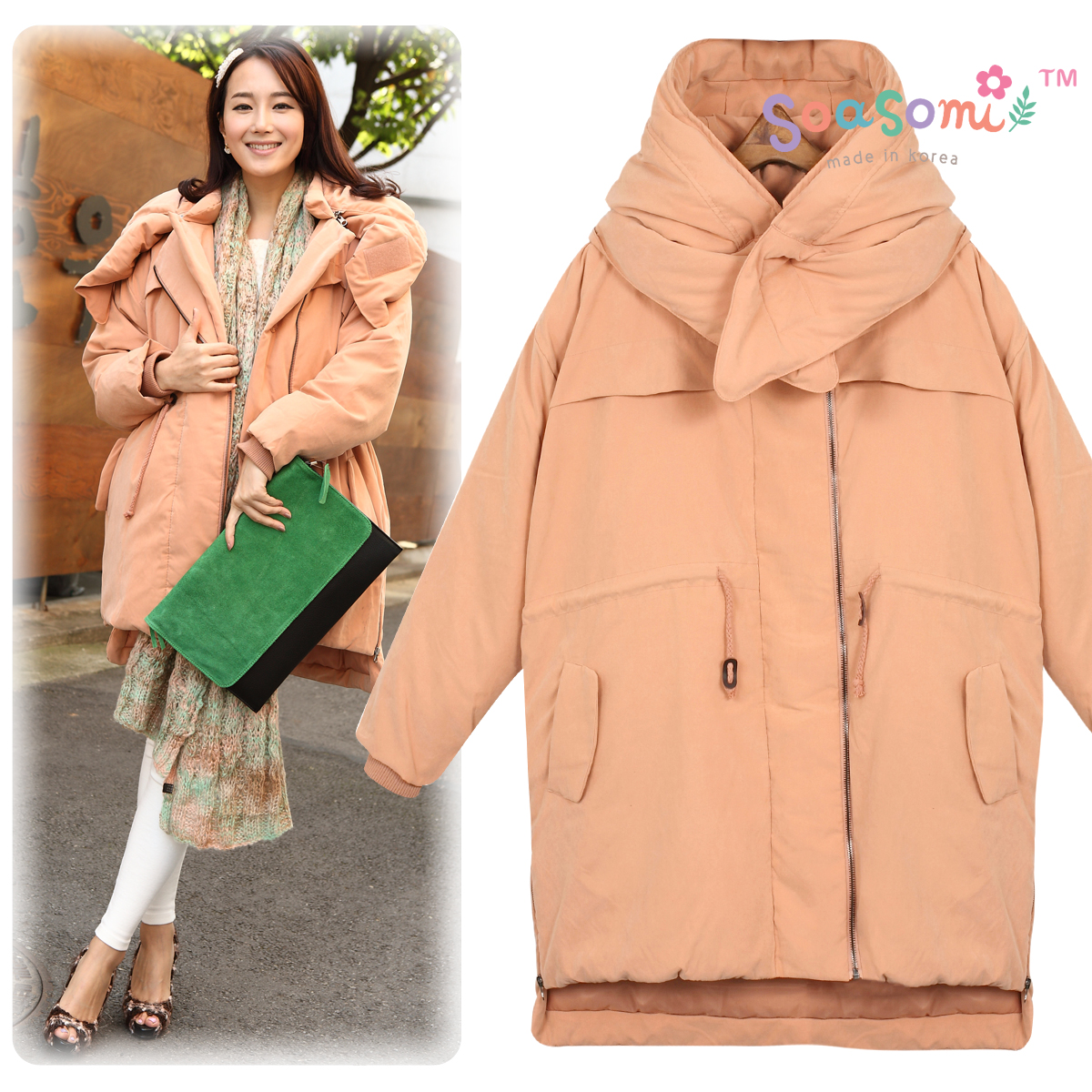 Soasomi  clothing plus size double lapel   jacket  clothing winter  outerwear down free shipping
