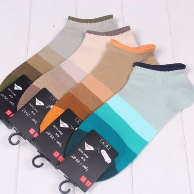 socks 100% cotton boat male  men and women  female lovers  sock 100% cotton gradient color