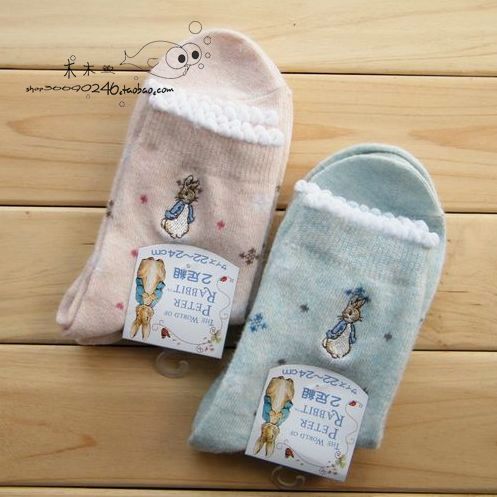 Socks autumn and winter socks rabbit wool female socks small style double