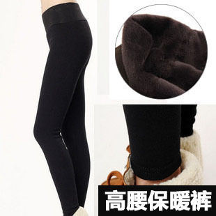 Socks ball high waist abdomen drawing butt-lifting ankle length trousers toner velvet double layer thickening legging warm pants