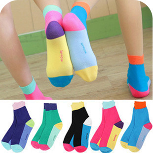 socks candy color stocking thickening sock women's