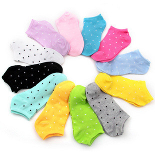 Socks dot candy color sock women's invisible slippers female socks