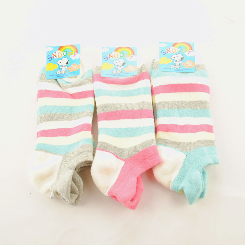 Socks female 100% cotton stripe towel napped hosiery women's cartoon sports socks