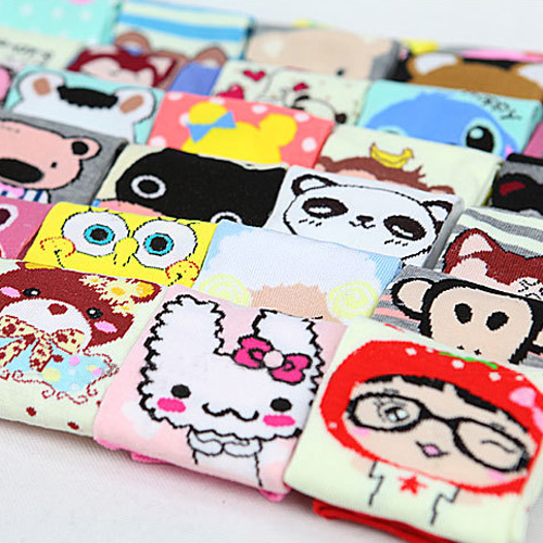Socks female cute cartoon  straight  sock slippers short design socks