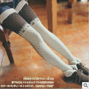 Socks female thickening stockings rompers polka dot silk pantyhose thick autumn and winter socks