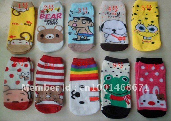 Socks wholesale manufacturers South Korea lovely monoblock cartoon socks summer lady brief paragraph cartoon socks