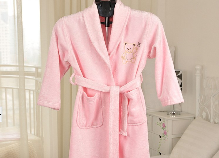 Soft and warm Bamboo Fiber  Bathrobe For Children /Lovely bathrobe for your child Free shipping