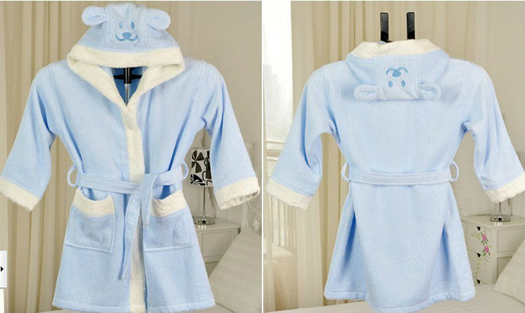 Soft and warm Bamboo Fiber  Bathrobe For Children /with dog or elephant Free shipping