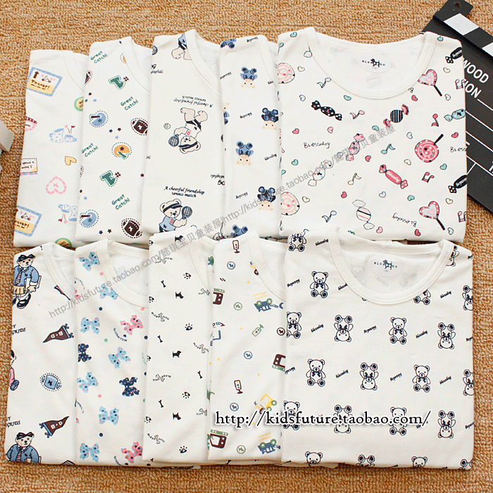 Soft cotton lycra cotton child underwear set male child female child thickening thermal underwear