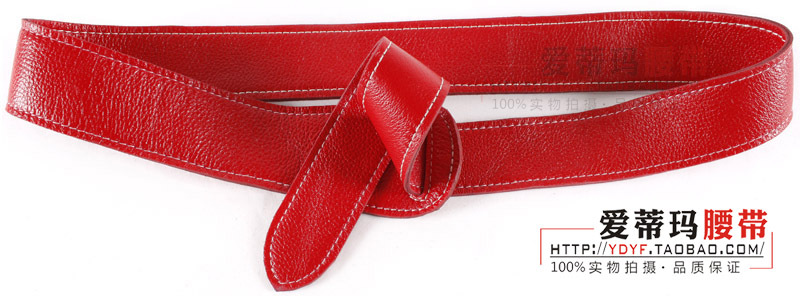 Soft double faced litchi first layer of cowhide belt cummerbund belt genuine leather women's belt fashion