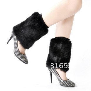 Soft Lady Winter Ankle Lower Leg warmer Boot Sleeve Short Covers Faux Furs Socks, 8 colors for your choosing