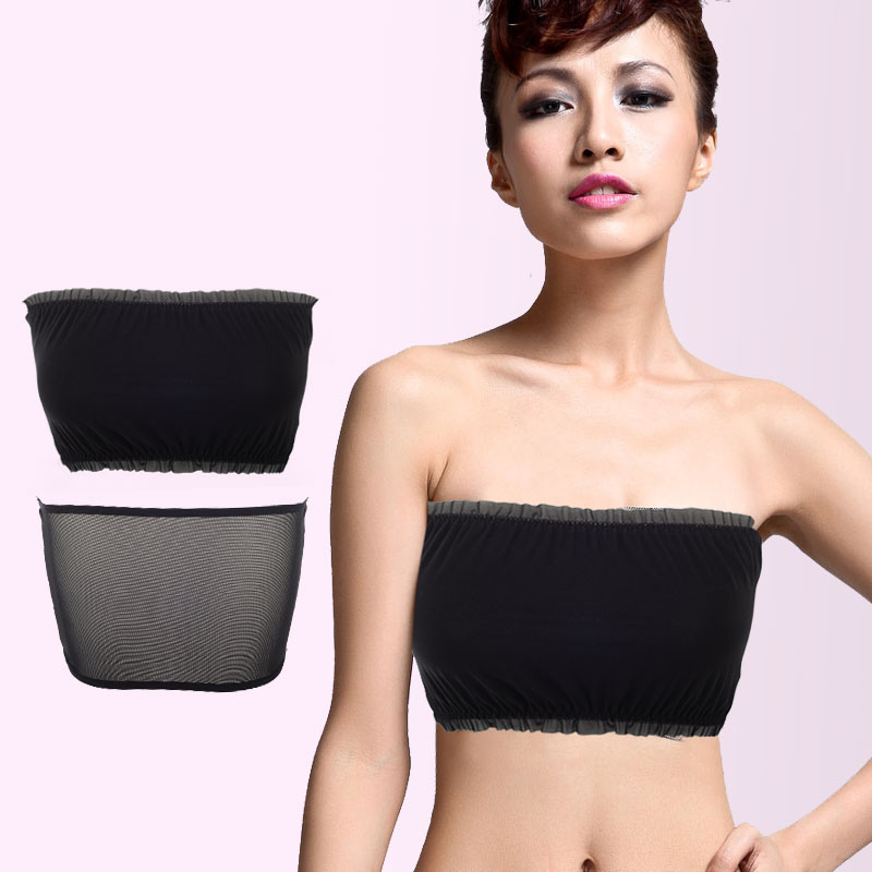 Soft new arrival breathable seamless underwear anti emptied slim tube top around the chest gauze sexy tube top