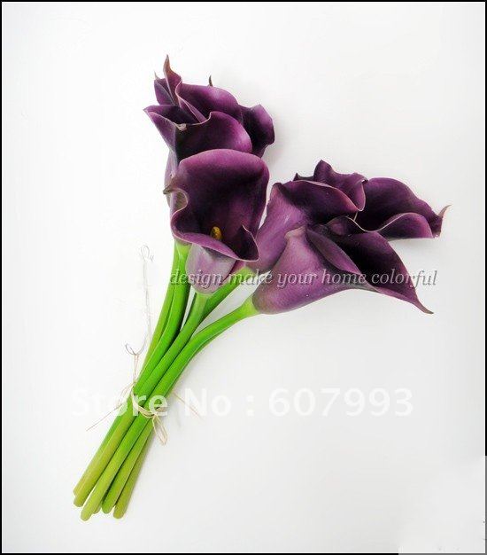 soft PU Calla 8pcs/bundle wedding Bridal Bouquet ,artificial Bridesmaids bouquet , home decoration silk flowers