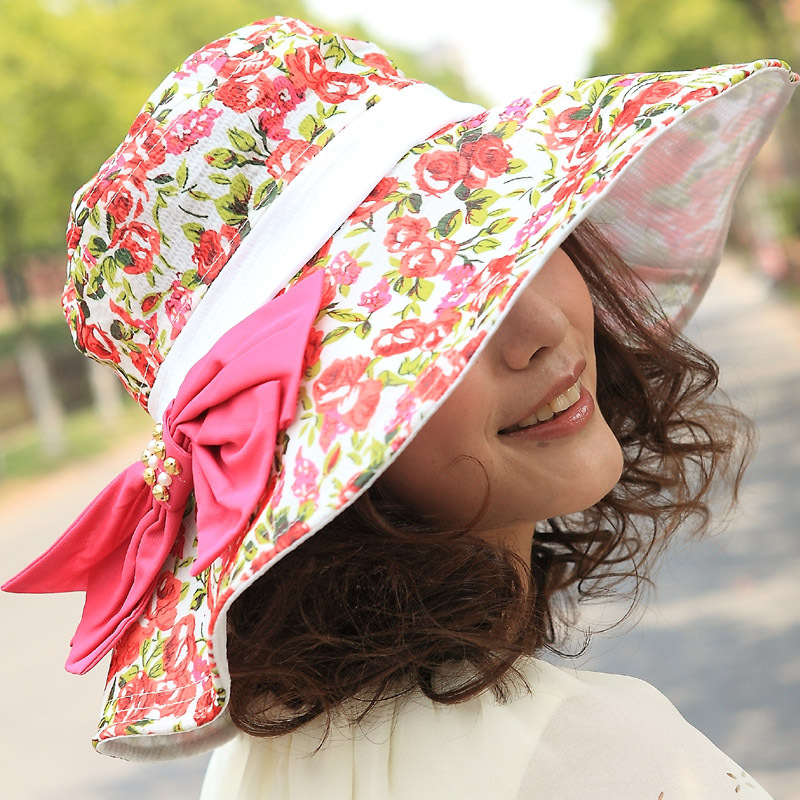 Soft sunbonnet bow rose sun hat women's sun hat