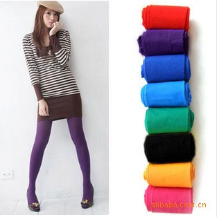 Softcover velvet candy color rompers stockings autumn and winter multicolour sexy stovepipe legging