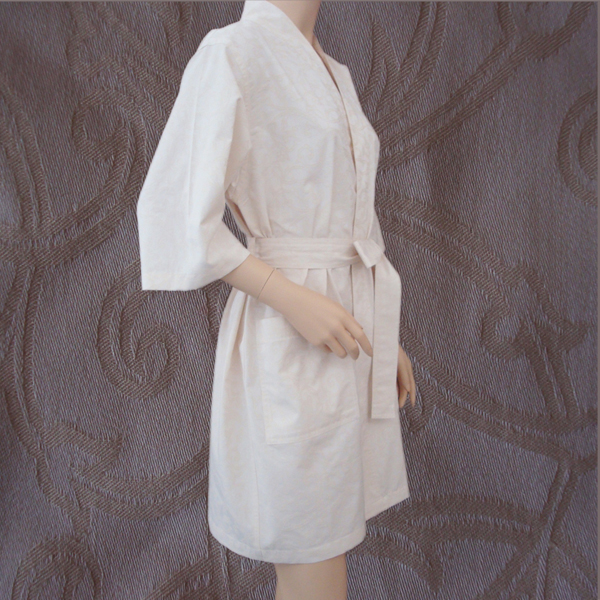 Softest world yarn dyed jacquard 100% cotton bathrobes thin robe women's short design 100% cotton bathrobe summer