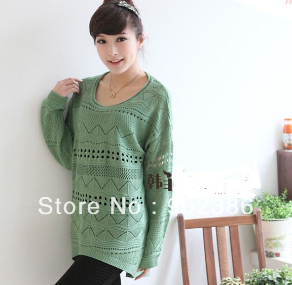 Solid Color Autumn Sweater, O-neck Batwing Sweater 1202