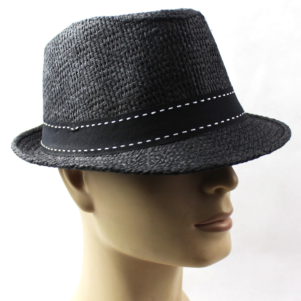 Solid color campaigners strawhat fedoras male hat