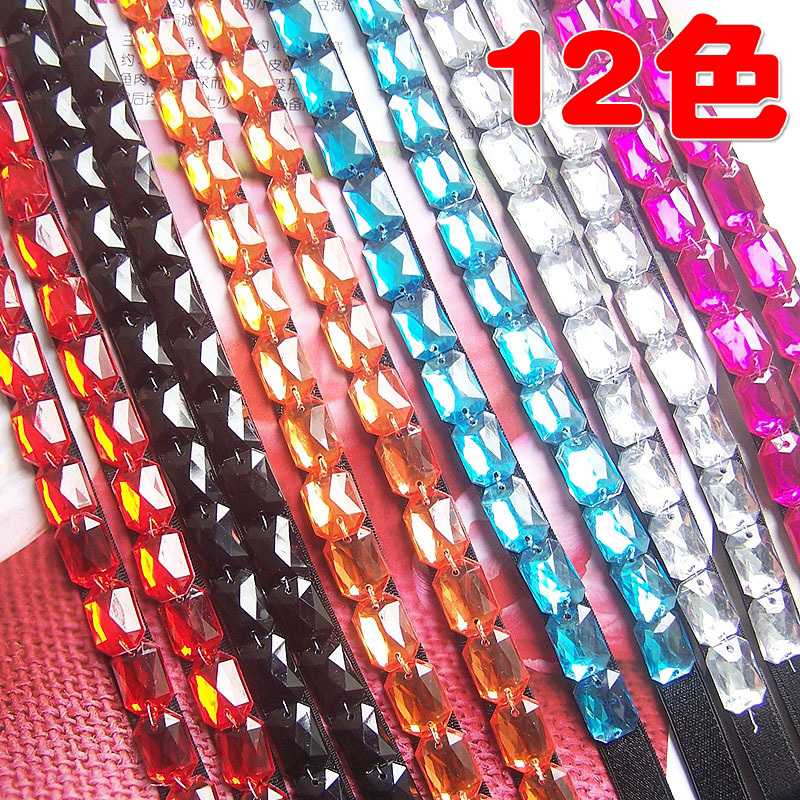 solid color crystal big gem acrylic underwear belt pectoral girdle double-shoulder shoulder strap 8 color 20pcs