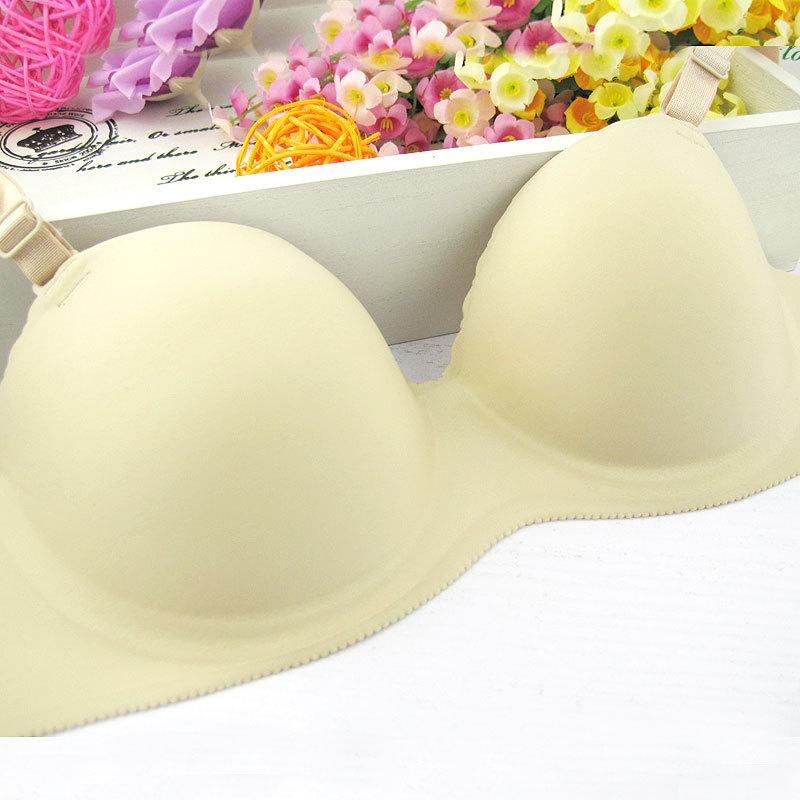 Solid color seamless sexy push up bra one piece bra heart cup bra underwear