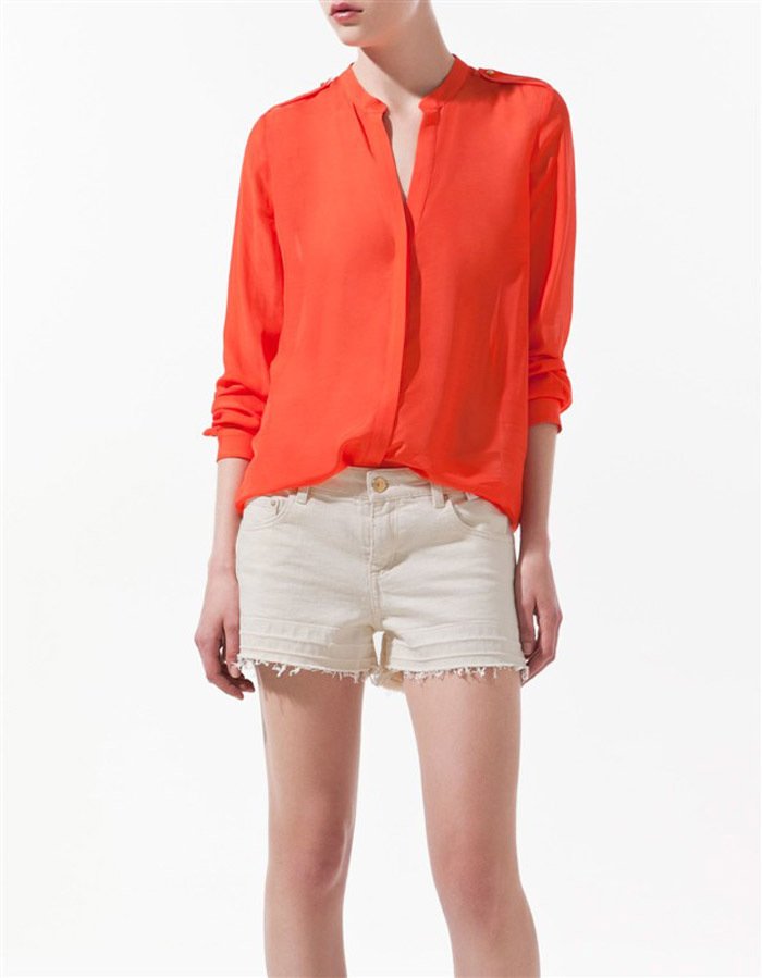 Solid Color Shirts Long Sleeve Mandarin Collar Cotton Women Ladies' Fashion Brand Blouses Revit Casual Tees Work Red Blue Shirt