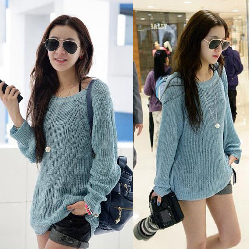 Solid color simple elegant pullover sweater 7541 free shipping
