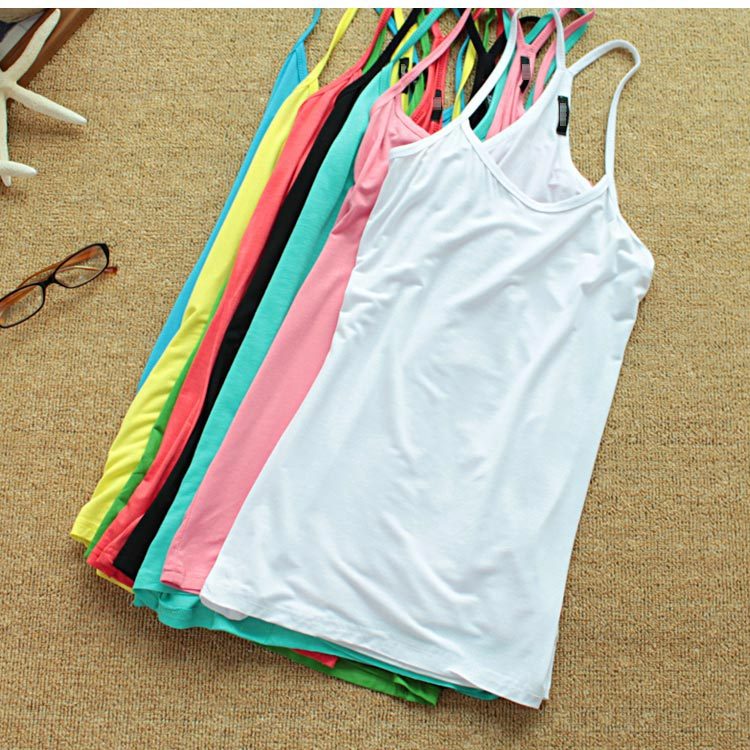 Solid color slim all-match modal cotton y spaghetti strap basic vest ball