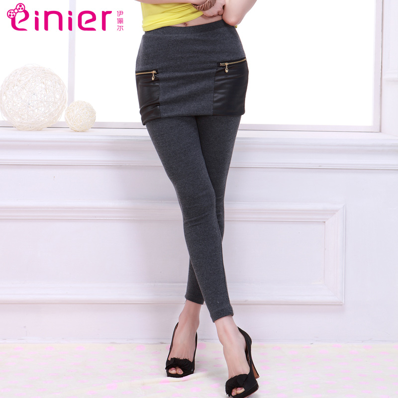 Solid color slim all-match Women basic skirt legging pants 812d115 illusion
