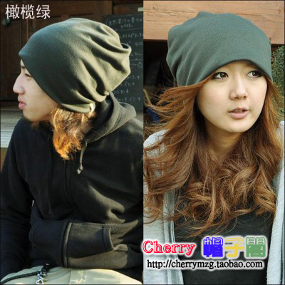 Solid color toe cap covering cap lovers turban autumn and winter cotton pocket hat