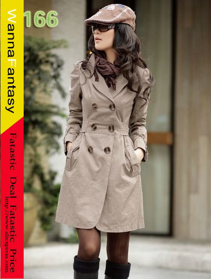 Sophisticated V-Neck Double Breasted Bow Tie Belt Long Sleeves Cotton Blend Coat For Women