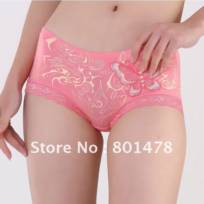 South Korea imported cotton superfine fiber women's embroidered printed underwear 102