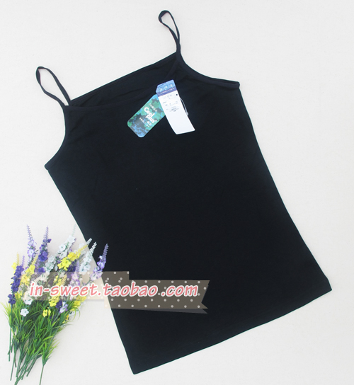 Spaghetti strap vest basic breathable sweat absorbing brief paragraph